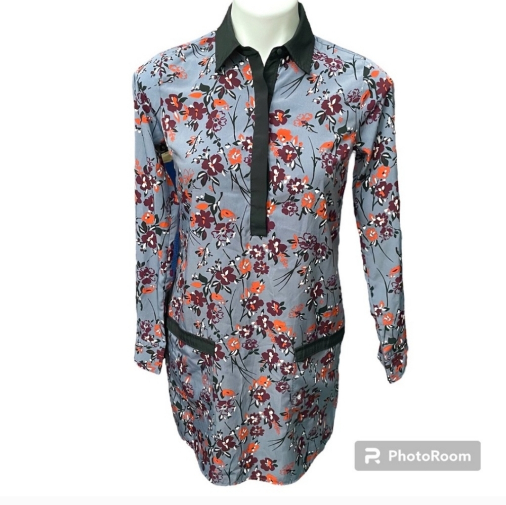 ABERCROMBIE & FITCH FLORAL COLLARED SHIRT DRESS